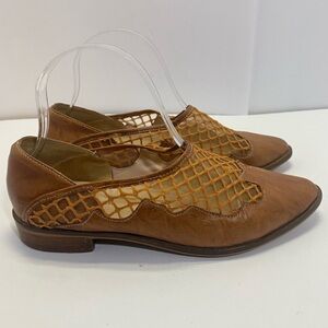 Kelsi Dagger Leather Western Style Mesh Loafers Flats